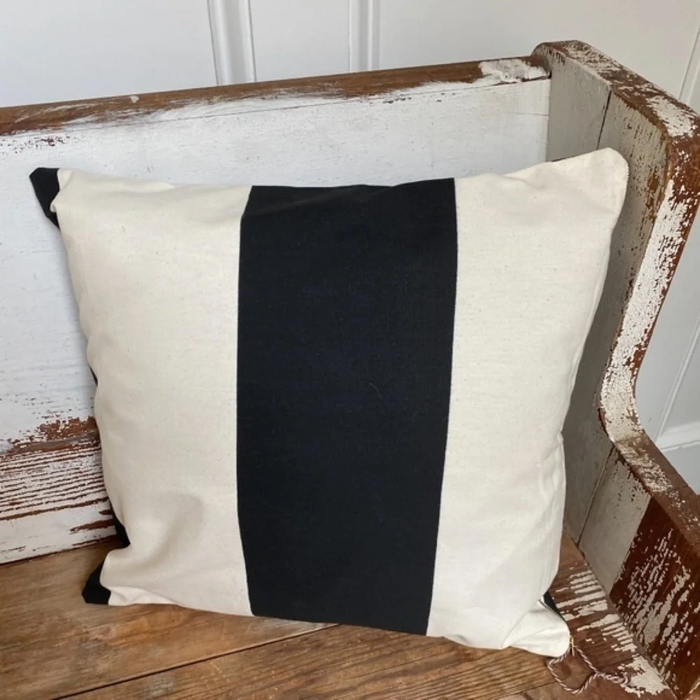 Black &  cream  2 sided Accent Pillow Cover